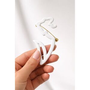 Emporio Armani White Arrow Resin Retro Brooch Pin